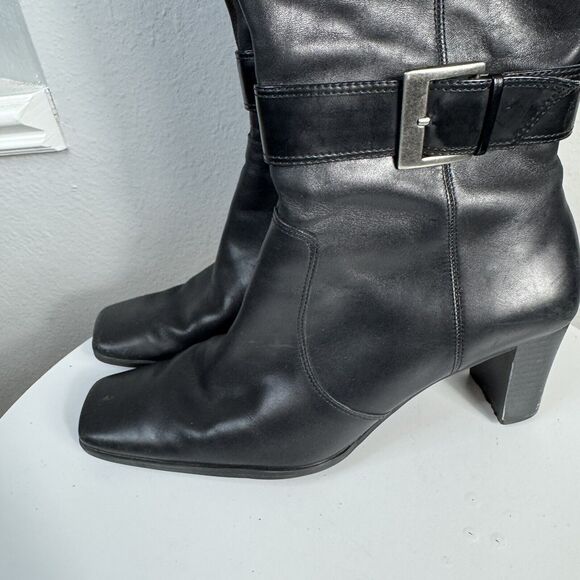 Nine & Company Black Knee 17" High Boots Zipper Sides 6.5 M Y2K 90’s Vibe - Picture 5 of 8